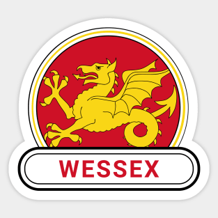 English History Wessex Country Badge - Wessex Flag Sticker